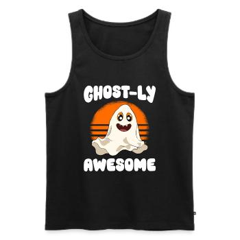 Halloween Kürbis Halloween Geist - Männer Premium Bio Tank Top - Schwarz - Vorne - AI Model Male 178 light (178cm)