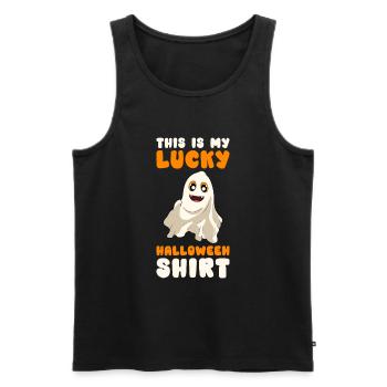 Halloween Kürbis Halloween Geist - Männer Premium Bio Tank Top - Schwarz - Vorne - AI Model Male 178 light (178cm)