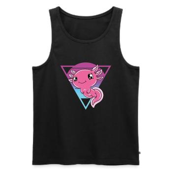 Cute Axolotl Funny Axolotl - Men's Premium Organic Tank Top - black - Front - Michal (187cm)