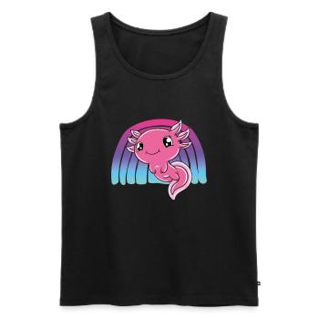 Axolotl mignon Axolotl drôle - Débardeur bio Premium Homme - noir - Devant - Michal (187cm)
