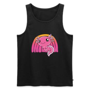 Axolotl mignon Axolotl drôle - Débardeur bio Premium Homme - noir - Devant - Michal (187cm)