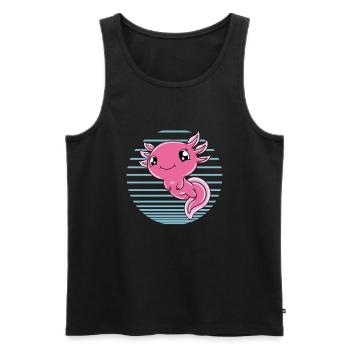 Axolotl mignon Axolotl drôle - Débardeur bio Premium Homme - noir - Devant - Michal (187cm)