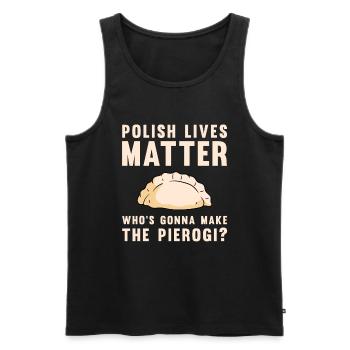 Pierogi Recipe Polish Pierogi - Men's Premium Organic Tank Top - black - Front - AI Model Male 178 light (178cm)