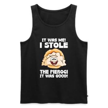Pierogi Recipe Polish Pierogi - Men's Premium Organic Tank Top - black - Front - AI Model Male 178 light (178cm)