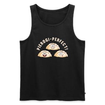 Pierogi Recipe Polish Pierogi - Men's Premium Organic Tank Top - black - Front - AI Model Male 178 light (178cm)
