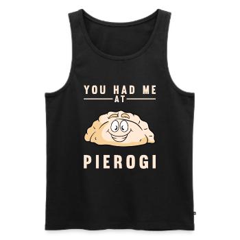 Pierogi Recipe Polish Pierogi - Men's Premium Organic Tank Top - black - Front - AI Model Male 178 light (178cm)