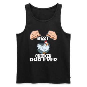 Funny Chicken Saying Chicken - Men's Premium Organic Tank Top - black - Front - AI Model Male 178 light (178cm)