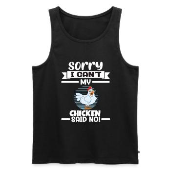 Funny Chicken Saying Chicken - Men's Premium Organic Tank Top - black - Front - AI Model Male 178 light (178cm)