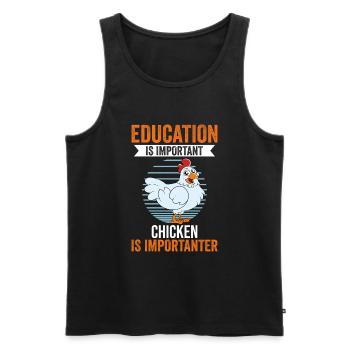 Funny Chicken Saying Chicken - Men's Premium Organic Tank Top - black - Front - AI Model Male 178 light (178cm)