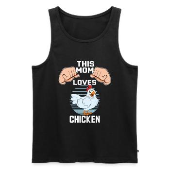 Funny Chicken Saying Chicken - Men's Premium Organic Tank Top - black - Front - AI Model Male 178 light (178cm)