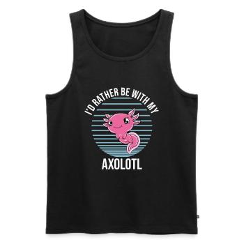 Axolotl drôle Axolotl mignon - Débardeur bio Premium Homme - noir - Devant - Michal (187cm)