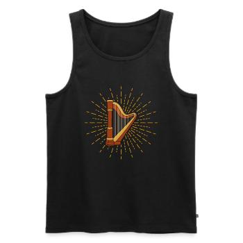 Harfenspieler Harfe Musik Harfenist - Männer Premium Bio Tank Top - Schwarz - Vorne - Michal (187cm)