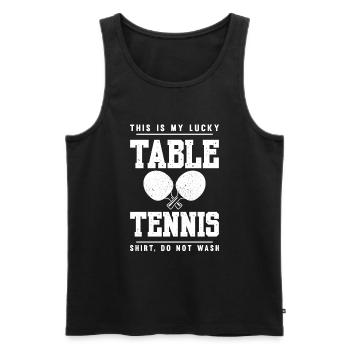 Tennis de table dictant raquette de tennis de table - Débardeur bio Premium Homme - noir - Devant - AI Model Male 178 light (178cm)
