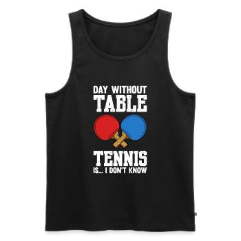 Tennis de table dictant raquette de tennis de table - Débardeur bio Premium Homme - noir - Devant - AI Model Male 178 light (178cm)