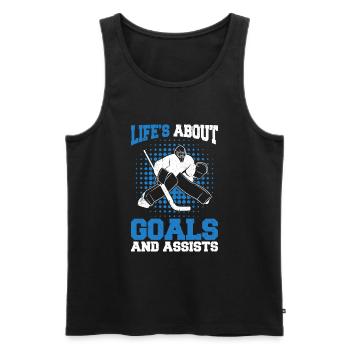 Eishockey Spruch für Eishockeyspieler - Männer Premium Bio Tank Top - Schwarz - Vorne - Michal (187cm)