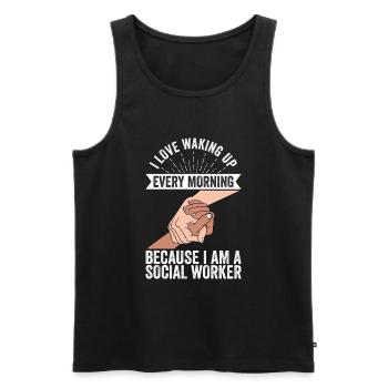 Sozialarbeiter Straßenarbeiter Streetworker - Männer Premium Bio Tank Top - Schwarz - Vorne - AI Model Male 178 light (178cm)
