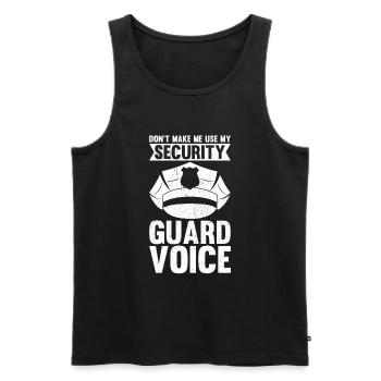 Security Clothing Security Accessories - Men's Premium Organic Tank Top - black - Front - AI Model Male 178 light (178cm)