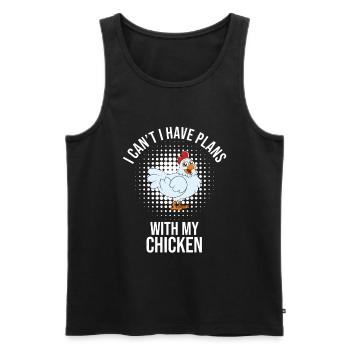 Funny Chicken Saying Chicken - Men's Premium Organic Tank Top - black - Front - AI Model Male 178 light (178cm)