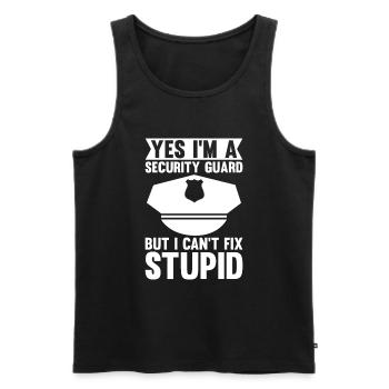 Security Clothing Security Accessories - Men's Premium Organic Tank Top - black - Front - AI Model Male 178 light (178cm)