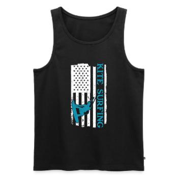 Kiteboarding Kitesurfer Kitesurfing Kiteboarder - Men's Premium Organic Tank Top - black - Front - AI Model Male 178 light (178cm)