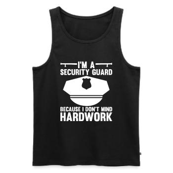 Security Clothing Security Accessories - Men's Premium Organic Tank Top - black - Front - AI Model Male 178 light (178cm)