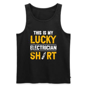 Électricien Dire Compagnon Électricien - Débardeur bio Premium Homme - noir - Devant - Michal (187cm)
