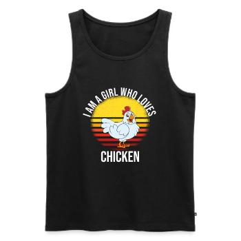 Drôle De Poulet Dire Poulet - Débardeur bio Premium Homme - noir - Devant - Michal (187cm)