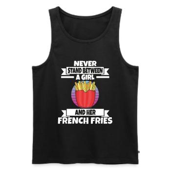 Frites drôles Frites drôles - Débardeur bio Premium Homme - noir - Devant - AI Model Male 178 light (178cm)