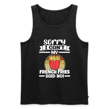 Frites drôles Frites drôles - Débardeur bio Premium Homme - noir - Devant - AI Model Male 178 light (178cm)