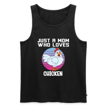 Funny Chicken Saying Chicken - Men's Premium Organic Tank Top - black - Front - AI Model Male 178 light (178cm)