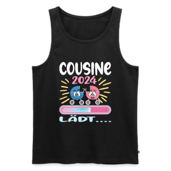 Cousine werden Cousine 2024 - Männer Premium Bio Tank Top - Schwarz - Vorne - AI Model Male 178 light (178cm)