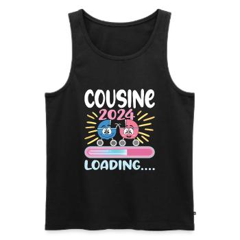 Cousine werden Cousine 2024 - Männer Premium Bio Tank Top - Schwarz - Vorne - AI Model Male 178 light (178cm)
