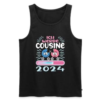 Cousine werden Cousine 2024 - Männer Premium Bio Tank Top - Schwarz - Vorne - AI Model Male 178 light (178cm)