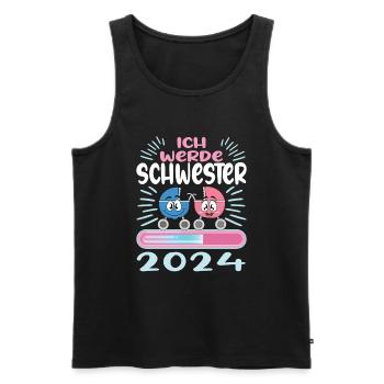 Schwester werden Schwester 2024 - Männer Premium Bio Tank Top - Schwarz - Vorne - Michal (187cm)