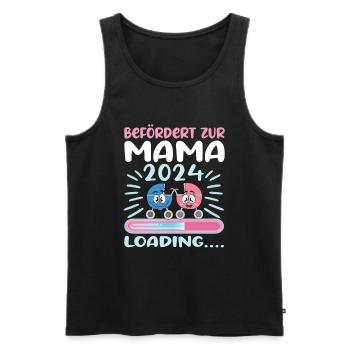 Mama 2024 werdende Mutter Schwangerschaft - Männer Premium Bio Tank Top - Schwarz - Vorne - Michal (187cm)