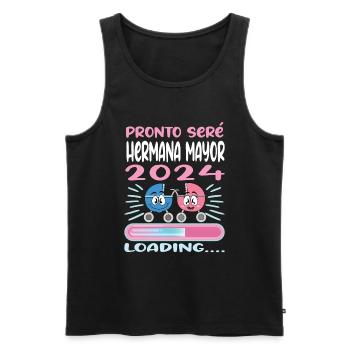Schwester 2024 Hermana Mayor 2024 - Männer Premium Bio Tank Top - Schwarz - Vorne - AI Model Male 178 light (178cm)