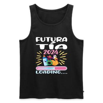 Tante 2024 Tante Werden 2024 - Männer Premium Bio Tank Top - Schwarz - Vorne - Michal (187cm)
