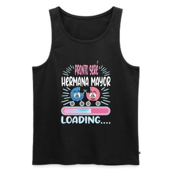 Schwester 2024 Hermana Mayor 2024 - Männer Premium Bio Tank Top - Schwarz - Vorne - AI Model Male 178 light (178cm)