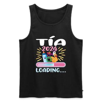 Tante 2024 Tante Werden 2024 - Männer Premium Bio Tank Top - Schwarz - Vorne - Michal (187cm)