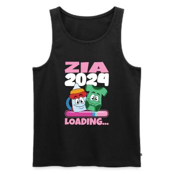 Zia 2024 Loading Tante 2024 - Männer Premium Bio Tank Top - Schwarz - Vorne - AI Model Male 178 light (178cm)
