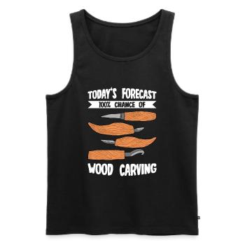 Wood Shining Wood Carving - Men's Premium Organic Tank Top - black - Front - AI Model Male 178 light (178cm)
