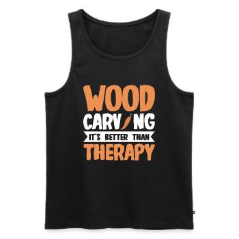 Wood Shining Wood Carving - Men's Premium Organic Tank Top - black - Front - AI Model Male 178 light (178cm)