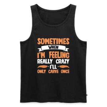 Wood Shining Wood Carving - Men's Premium Organic Tank Top - black - Front - AI Model Male 178 light (178cm)