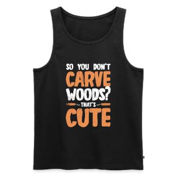 Holz schintzen Holzschnitzerei - Männer Premium Bio Tank Top - Schwarz - Vorne - AI Model Male 178 light (178cm)