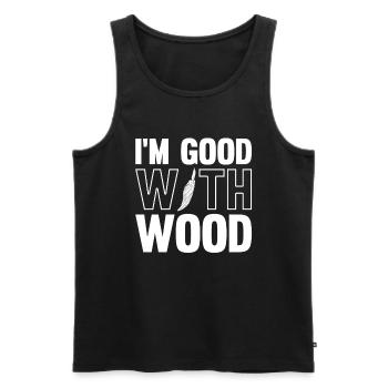Wood Shining Wood Carving - Men's Premium Organic Tank Top - black - Front - AI Model Male 178 light (178cm)