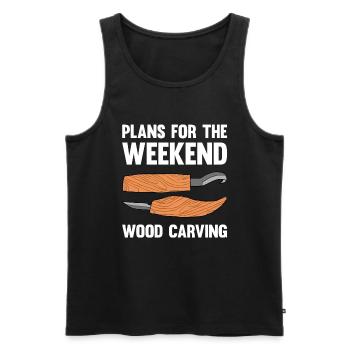 Holz schintzen Holzschnitzerei - Männer Premium Bio Tank Top - Schwarz - Vorne - AI Model Male 178 light (178cm)