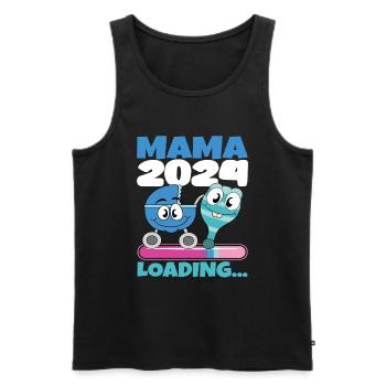 Mama 2024 werdende Mutter Schwangerschaft - Männer Premium Bio Tank Top - Schwarz - Vorne - Michal (187cm)