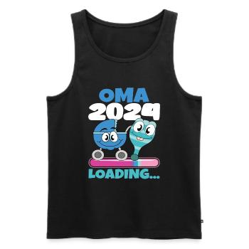 Oma 2024 werdende Oma 2024 Loading - Männer Premium Bio Tank Top - Schwarz - Vorne - Michal (187cm)