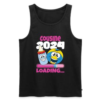 Cousine werden Cousine 2024 - Männer Premium Bio Tank Top - Schwarz - Vorne - AI Model Male 178 light (178cm)