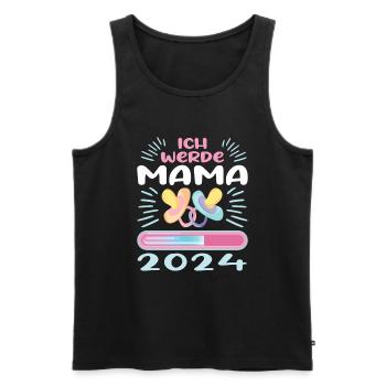 Mama 2024 werdende Mutter Schwangerschaft - Männer Premium Bio Tank Top - Schwarz - Vorne - Michal (187cm)